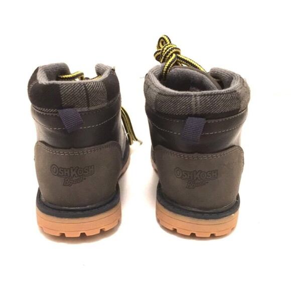 OshKosh BOYS boots size 9 gray nwt faux suede - Picture 4 of 7